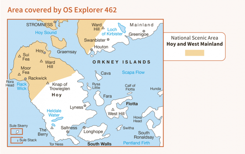 OS Explorer Map 462 - Orkney - Hoy South Walls and Flotta-1